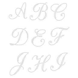 Ingeniously-designed Alphabet Iron on Rhinestone Motif